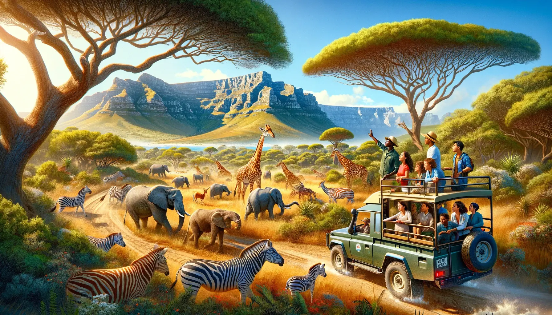 A captivating and adventurous image of a safari near Cape Town