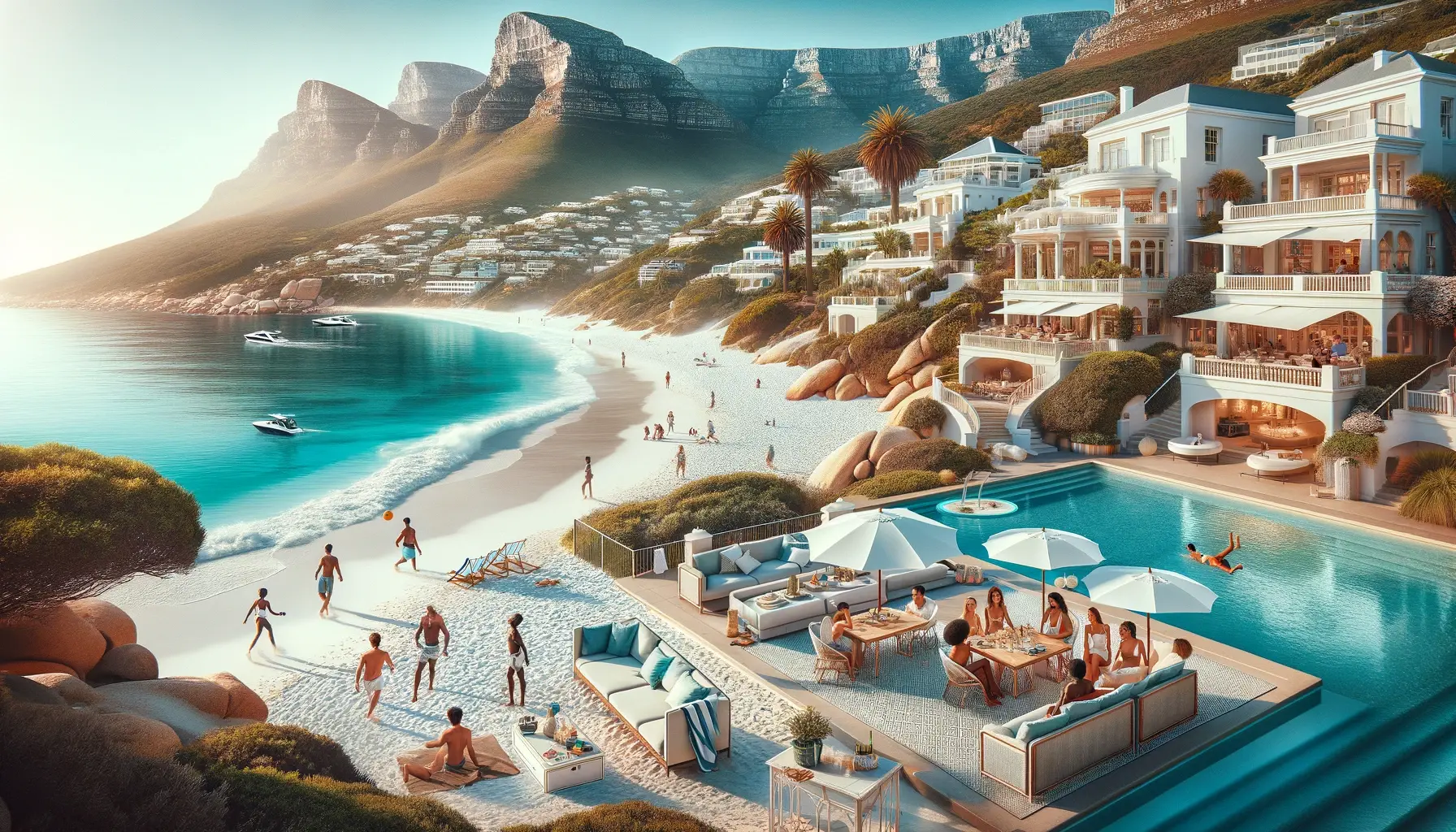 A luxurious and scenic image of Clifton Beaches in Cape Town