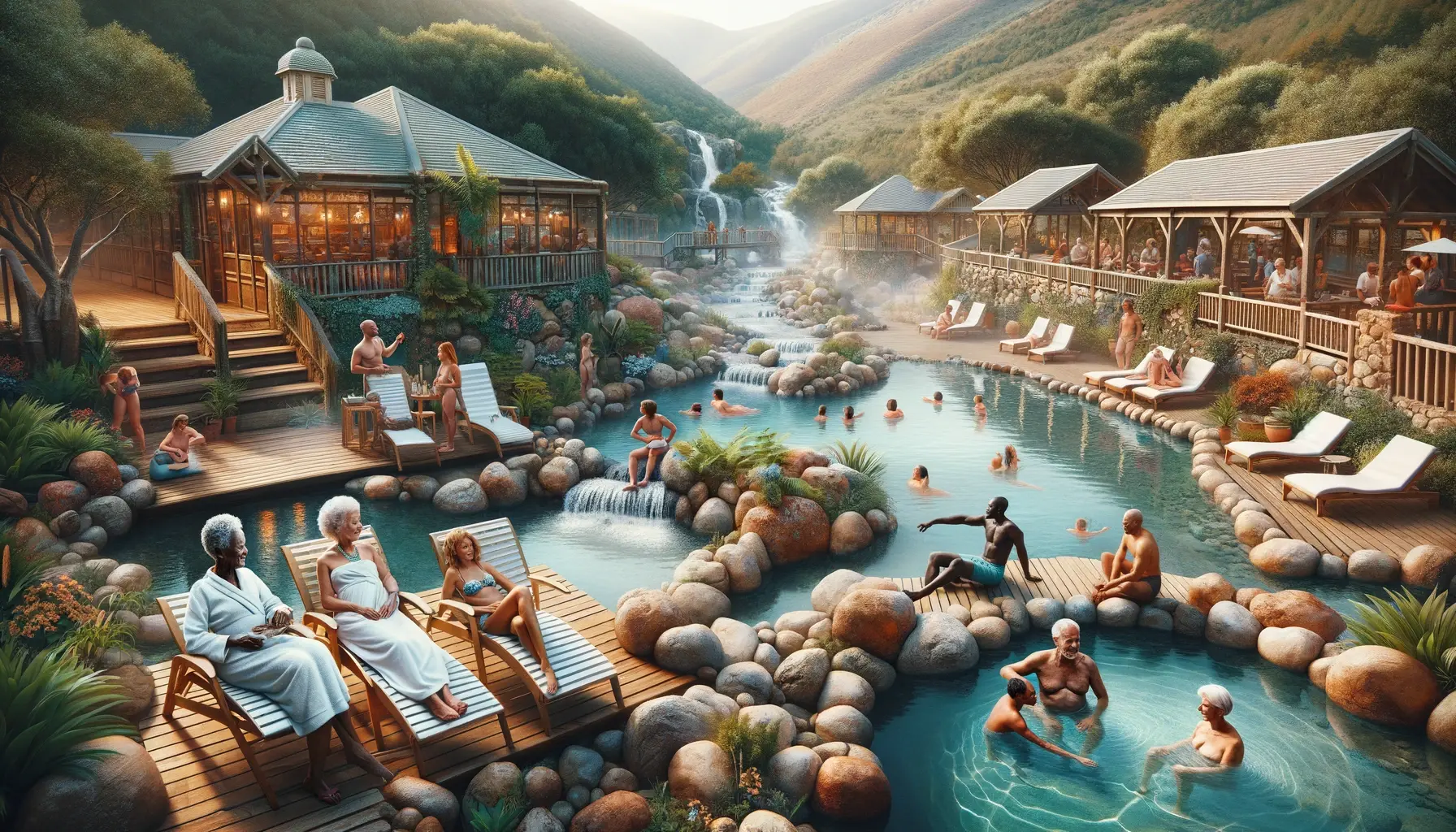 A relaxing and natural image of hot water springs in the Western Cape