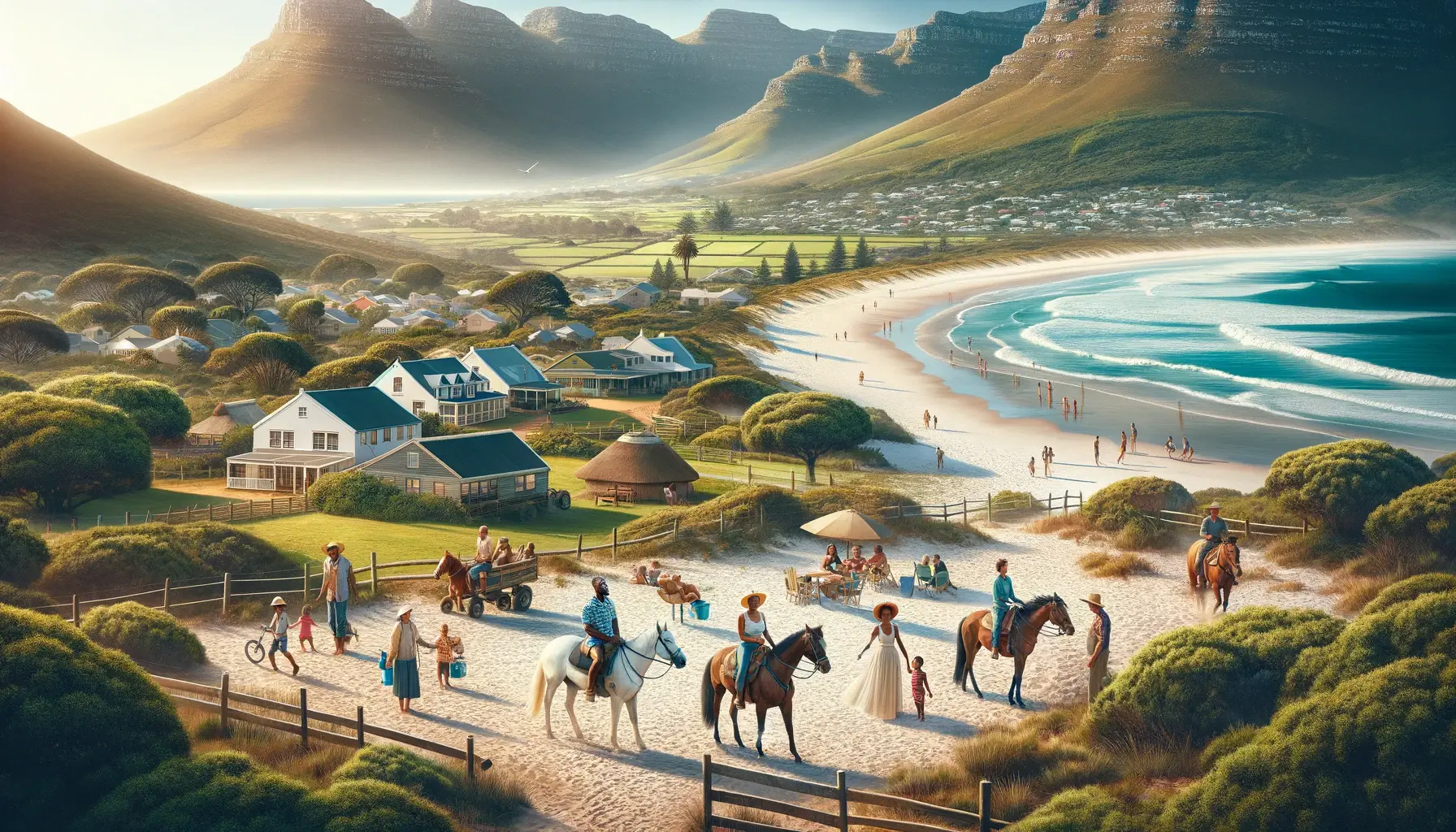 A serene and picturesque image of Noordhoek in Cape Town